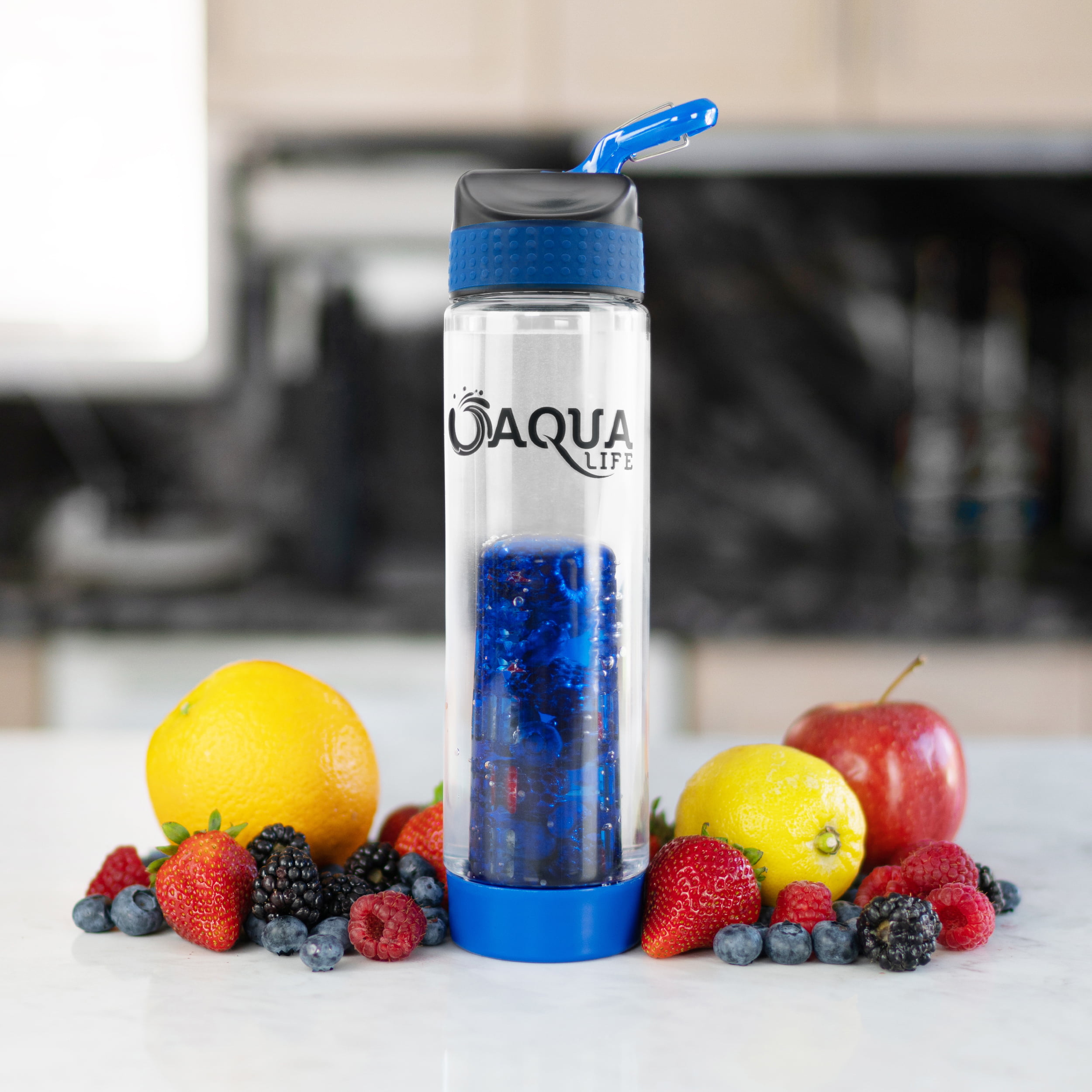 Fruit Water Filter Bottle 800Ml Sports Water Bottle with Removable Fruit  Strainer Flip-Top Lid for Fitness Camping Outdoor Enthusiasts 