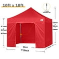 thumbnail image 2 of ABCCANOPY 10 ft x 10 ft Metal Pop-Up Commercial Canopy Tent with walls, Red, 2 of 8