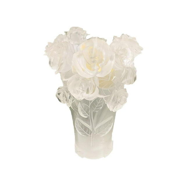 Jarrón artístico, decoración floral, recipiente para arreglos florales, elegantes y decorativos. Transparente