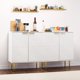 thumbnail image 5 of Blanca moderno accent almacenamiento gabinete con 2 decorative embossed pattern doors y inner estante para sala de estar, entrada, y kitchen, 5 of 7