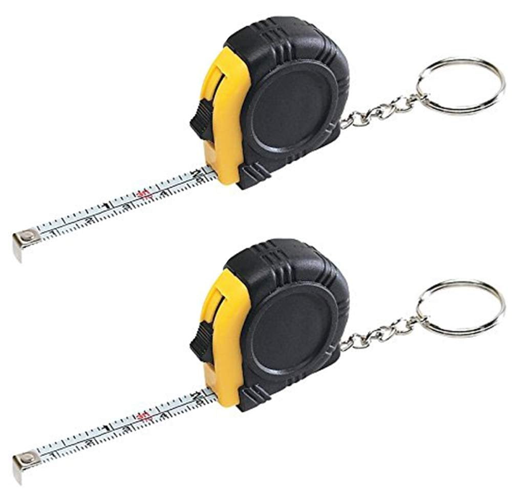 6 Feet Long Keychain Tape Measure 2 Pack Thumb Power Lock Measuring Tape High Carbon Steel