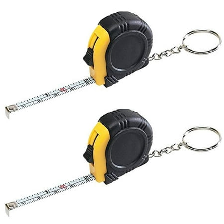 6 Feet Long Keychain Tape Measure- 2 Pack - Thumb Power Lock Measuring Tape - High Carbon Steel Blade and...