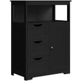 thumbnail image 2 of Yaheetech 35.5" Height Bathroom Floor Cabinet with 1 Door and 3 Drawers, Black, 2 of 6
