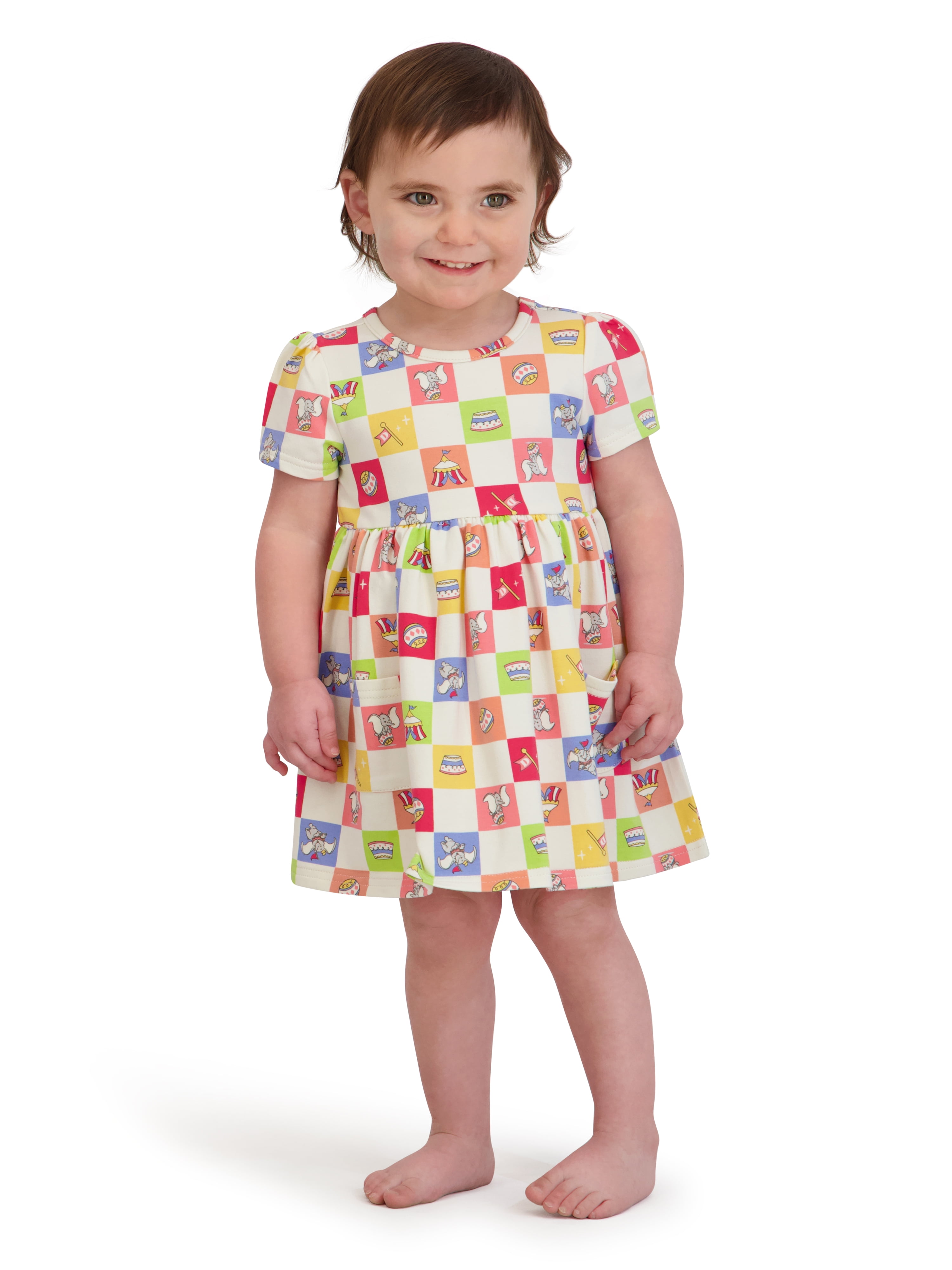 Dumbo Baby Girl Viscose French Terry Dress and Panty Set, Sizes 0-24 Months