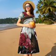 thumbnail image 4 of Easygdp Eagle With Hat And Roses para Vestido Transpirable de Mujer, Vestido Suelto de Manga Corta con Pliegues y Bolsillos para el Verano, 4 of 6