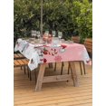 thumbnail image 2 of Outdoor Tablecloth with Umbrella Hole and Zipper, Pink Snowman Christmas Rectangle Table Cloth 60x120 Inch Waterproof Tablecloth, Xmas Snowflake Winter Ball Picnic Table Cover for Patio Camping, 2 of 7
