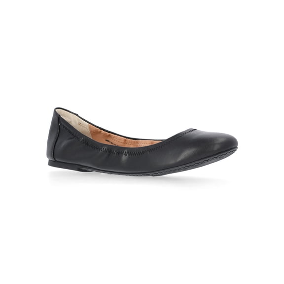 Time and Tru Women's Scrunch Ballet Flats, Wide Width Available