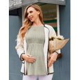 thumbnail image 4 of Ekouaer Womens Maternity Tops Long Sleeve Pregnancy Tunic Blouses Crew Neck Ribbed Shirts Pregnant Clothes, 4 of 6