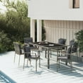 thumbnail image 1 of vidaXL 7 Piece Garden Dining Set with Cushions Grey Poly Rattan, 1 of 5