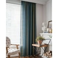 thumbnail image 3 of Nvzi Bohemian Striped Print Cotton Linen Window Curtain Panel with Lace Rod Pocket Colorful Patterned Room Darkening Drapes, 1 Piece (59"x71",Green), 3 of 3