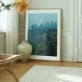 thumbnail image 6 of Hazy Blues, New York City 02 - Manhattan New York Photography City Skyline Bridge Architecture Travel Poster Nightlife Oak Framed Wall Art Print 6 x 8 inches, 6 of 12