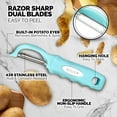 thumbnail image 3 of Zulay Kitchen Professional Stainless Steel Veggie Peeler, Light Blue, 3 of 7