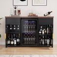 thumbnail image 5 of GDLF Large Coffee Bar Cabinet with Fridge Space, Mini Fridge Cabinet with Wine Storage, Buffet Sideboard Table for Home, Fluted Modern Design,53.2" L, 5 of 5