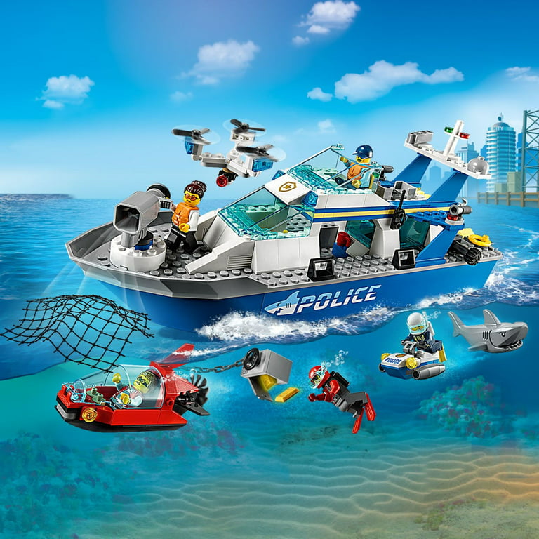 LEGO City Police Patrol Boat 60277 Building Kit; Cool Police Toy for Kids,  New 2021 (276 Pieces)