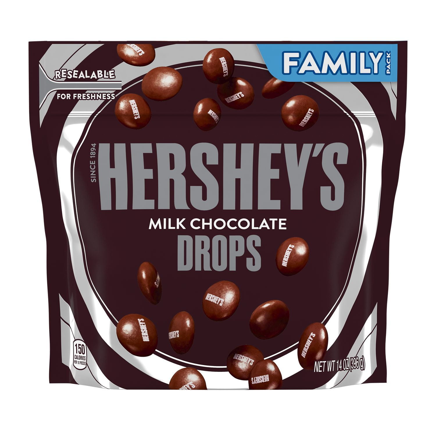 Hershey's, Milk Chocolate Drops Candy, 14 oz, Resealable Family Pack