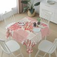 thumbnail image 6 of Red Coastal Table Cloth Waterproof Tablecloths, Vintage Coral Ocean Modern Sea Abstract Tablecloth Dining Table Cover for Kitchen Party Tabletop Outdoor, Square Tablecloth 60x60 Inch, 6 of 9