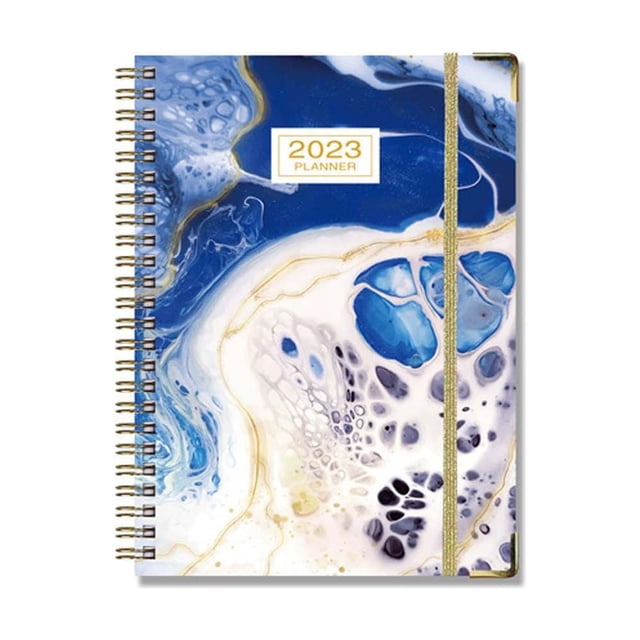 Xihbxyly Planificador Diario 2023, Organizador Semanal y Mensual, Tamaño A5, Planificación Anual, Tapa Dura Resistente, Encuadernación Dorada, Seguimiento de Prioridades, Gestión de Tareas Diarias, U