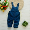 thumbnail image 4 of Little Girl Denim Overalls Toddler Girls Jeans 4t-5t Cute Embroidered Cute Denim Jumpsuit Fall Spring Long Pants, Blue, 3 Years, 4 of 4