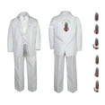 thumbnail image 1 of Baby Boy Teen Christening Baptism Formal White Paisley Suit Silver Gold Patch on Back SM-20, 1 of 4