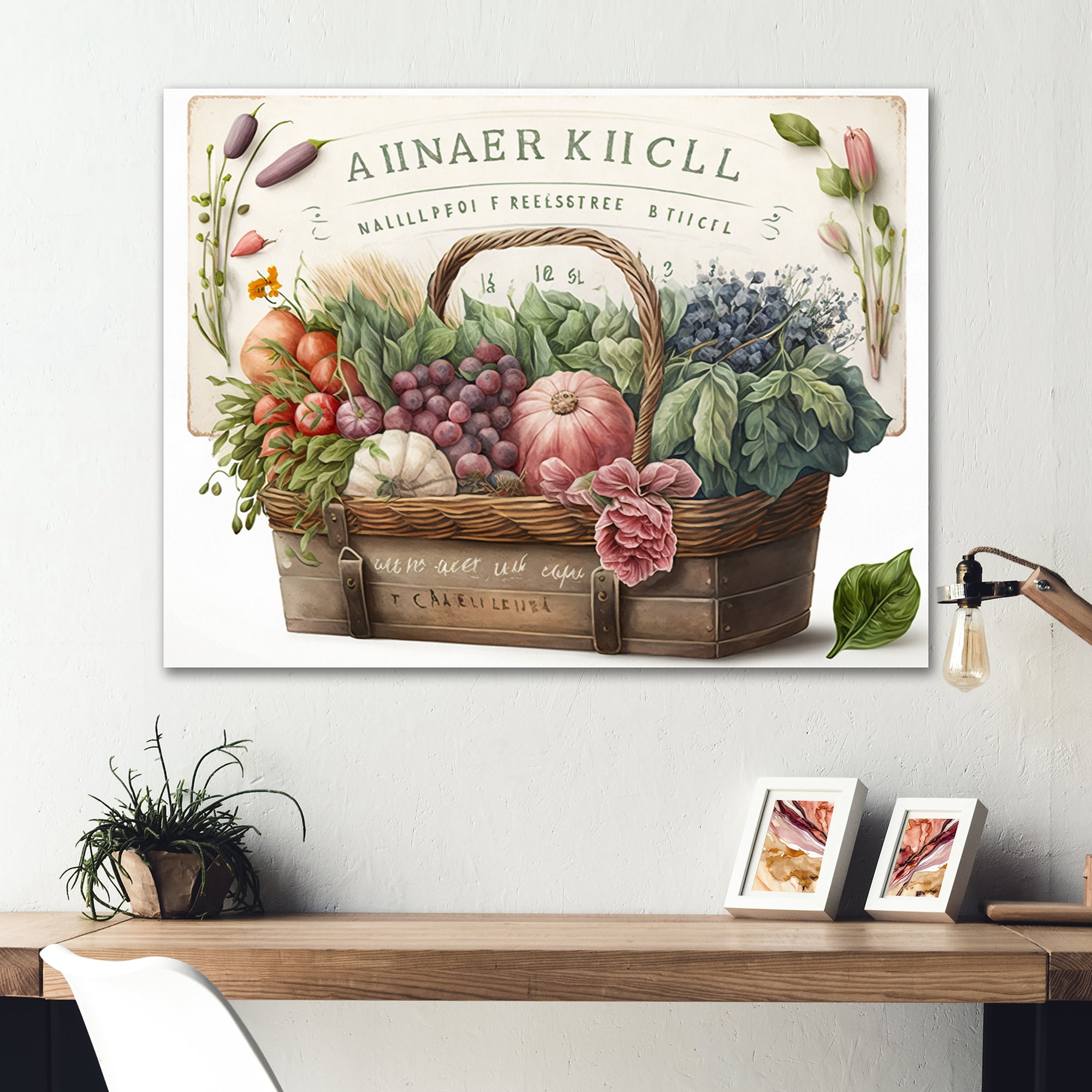 Designart Fruit In Basket III Canvas Wall Art