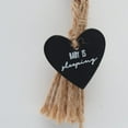 thumbnail image 5 of Parisloft Mini Please Knock Metal Wall Sign, Farmhouse Decor with Wood Bead Accent, Twine, Tassel and Metal Heart, Black, 3"W x 11.8"H, 5 of 8