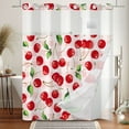 thumbnail image 6 of MIZHONA Plaided Shower Curtain with Snap in Liner,Pink and White No Hook Bathroom Curtain,71"× 83", 6 of 6