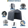 thumbnail image 2 of 6 x 6 Ft Portable Outdoor Storage Shelter with Roll Up Zipper Door and Vent 240G PE Tarp Waterproof UV Resistant for Motorcycle Firewood Tools Gray, 2 of 7