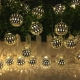 thumbnail image 3 of BSJJY Solar String Lights for Outside,3 meter 20LED Outdoor Solar String Lights with 8 Mode, Moroccan Solar Fairy Lights, Waterproof Globe Solar Twinkle Lights for Outside Garden Patio Wedding, 3 of 8