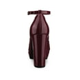 thumbnail image 2 of BLISSFUL STEP Women's Block Heel Pumps Platform Ankle Strap Round Toe Heel Burgundy 8, 2 of 7