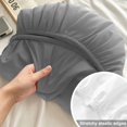 thumbnail image 4 of Full Size Fitted Sheet Set - Gray White Ombre 3 Piece Bedding Sets 16" Deep Pocket Fitted Sheet with 2 Pillowcases Abstract Art Modern Grey Gradient Brushed Microfiber Hotel Luxury Bed Sheets, 4 of 9