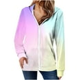 thumbnail image 2 of Ftwytp Womens Long Hoodies Zip Up Plain Hoodie Long Sleeves Fleece Longline Hoodie Sweatshirts Casual Loose Hooded Coat Zipper Plus Size Tops Pullover Jacket with Pockets, 2 of 6