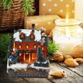 thumbnail image 3 of Pueblo navideño en miniatura Exhibición de nieve Resina Iluminada Cuento de con 2 Yuyangstore Casa de miniatures, 3 of 8