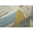 thumbnail image 4 of HomeRoots 511693 4 x 6 ft. Ivory Taupe & Blue Wool Geometric Hand Tufted Handmade Rectangle Area Rug, 4 of 5