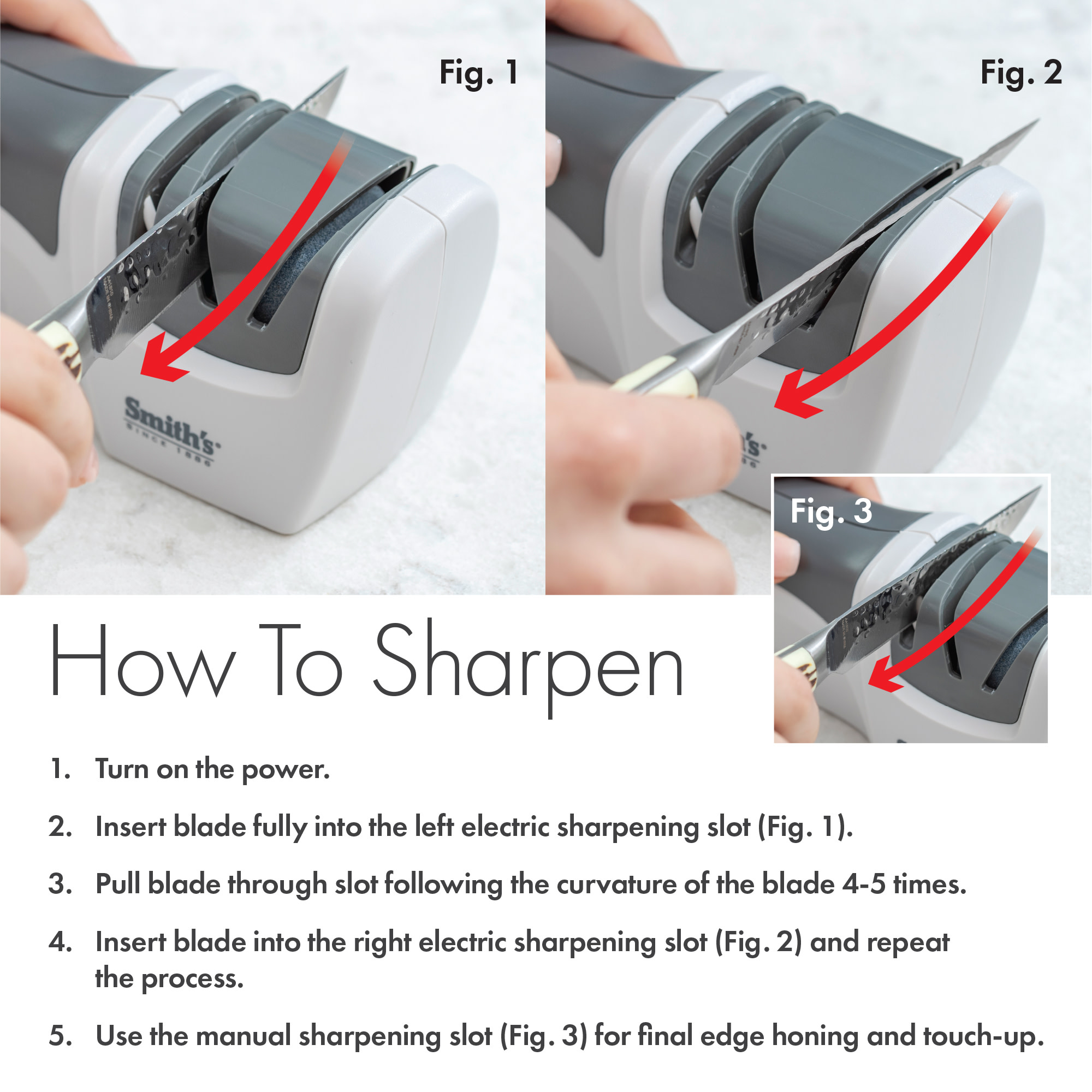 Kitchen IQ Essentials Compact Electric Knife Sharpener, White