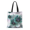 thumbnail image 1 of NUDECOR Sac Fourre-Tout en Toile Bleu Floral Abstrait Collage Réaliste Clip Fleur Dahlia Couches Réutilisables Épaule Sac de Courses Sac à Main, 1 of 1