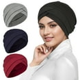 thumbnail image 3 of 2Pcs Chemo Cancer Beanies Turbans Hats Cap Twisted Hair Cover Headwrap Turban Headwear for Women, 3 of 6
