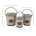 thumbnail image 4 of DecMode 20", 18", 16"H Indoor Outdoor Silver Metal Planter with Handles (3 Count), 4 of 13
