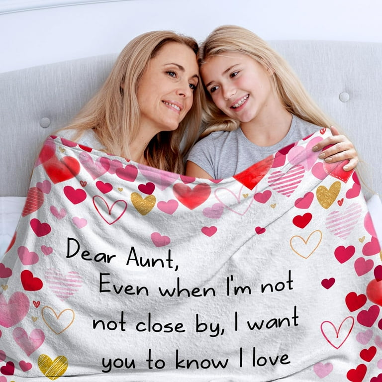 Aunt Gifts Blanket,Aunt Heart Blanket Gifts from Niece or Nephew