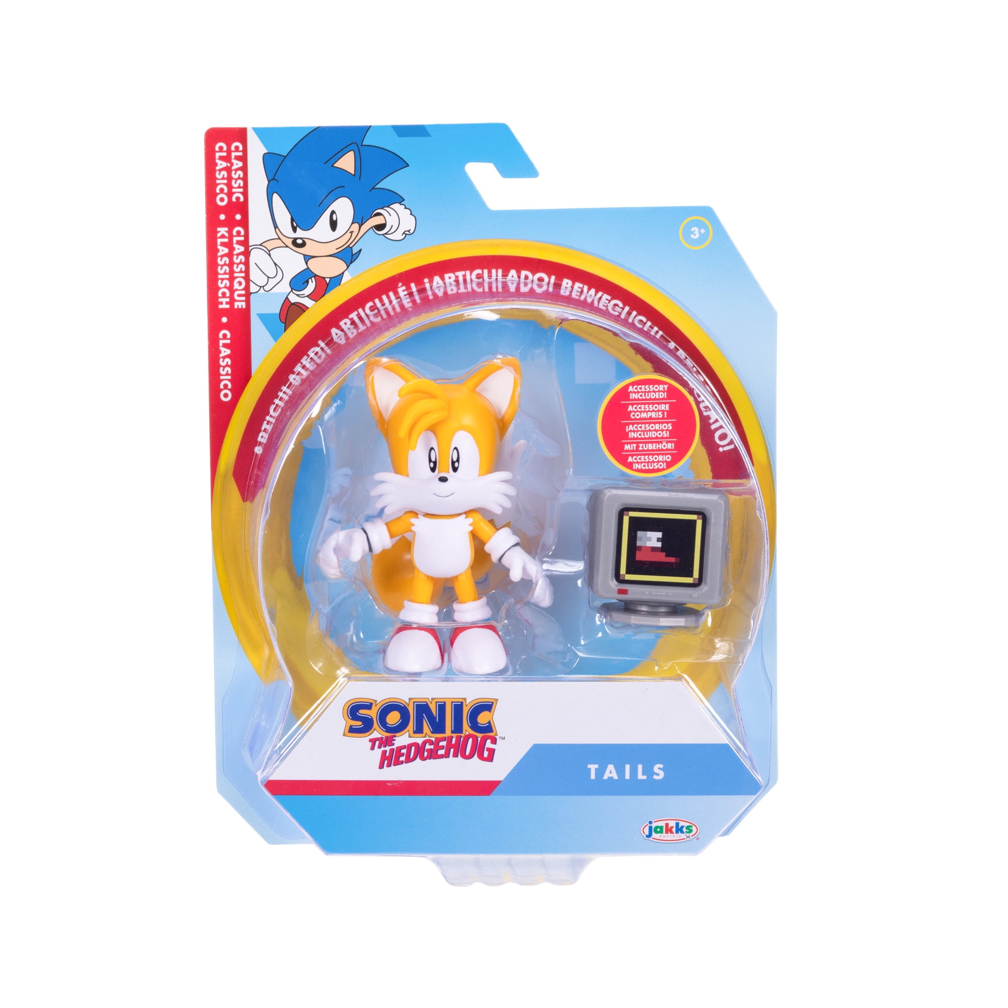 Sonic the Hedgehog 4 Inch Figures - Classic Tails with Item Box