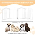 thumbnail image 2 of imerelez 27.6" Freestanding Pet Gate, 4 Panels Foldable Dog Gate, Solid Wood Folding Safety Fence Wooden Dog Gate with 2 pcs Support Feet Ideal for Stairs, Doorways, Halls, Kitchens, Heavy Duty Gat, 2 of 9