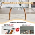 thumbnail image 4 of Sumdeal Modern 5-Piece Dining Set, 63-Inch Oval Tempered Glass Table with 4 White PU Leather High-Back Chairs, Silver Legs, 4 of 8