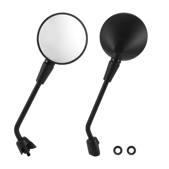 Espejos retrovisores universales ajustables para motocicleta Unique Bargains 1 juego negro forma redonda M8
