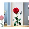 thumbnail image 2 of Autocollants Muraux Fleurs Roses Rouges Design Impression Art Fleurs Décoration Impression Mignonne Fournitures d'Image Salon Chambre Auto-Adhésif, 2 of 7