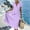 Purple, variant on Women's Solid Color Wrap V Neck Midi Dress Short Sleeve Tie Waist Casual Vacation Dress with Pockets Blue XL(XL)