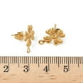 thumbnail image 3 of 304 Stainless Steel Stud Earring Finding with Horizontal Loops Clover Real 18K golden Plated 14.5x11mm Hole: 1.2mm Pin: 1mm, 3 of 3