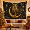 thumbnail image 3 of Owl Perched on Crescent Moon Against Starry Night Sky, Mystical Celestial for Astronomy Enthusiasts, Celestial Wall Art, Birthday Gift Tapestry Wall Hanging for Bedroom and Living Room, 3 of 7