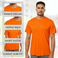 thumbnail image 5 of High Visibility Short Sleeve Workwear Tee, 100% Polyester Hi Vis Reflective Performance T-Shirts for Men (Neon Safety Orange 9 Pack, XS), 5 of 7