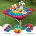 thumbnail image 4 of Colorful Tie Dye Mandala Pattern Square Fitted Tablecloth with Elastic Edge,Square Table Cover,Washable Elastic Table Cover for Home Kitchen Party Decor 34"x34", 4 of 6