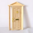 thumbnail image 4 of 1:12 Dollhouse Miniature Wood Door with , Doll House Door Hardware Miniature Furnishings Wood Color, 4 of 7