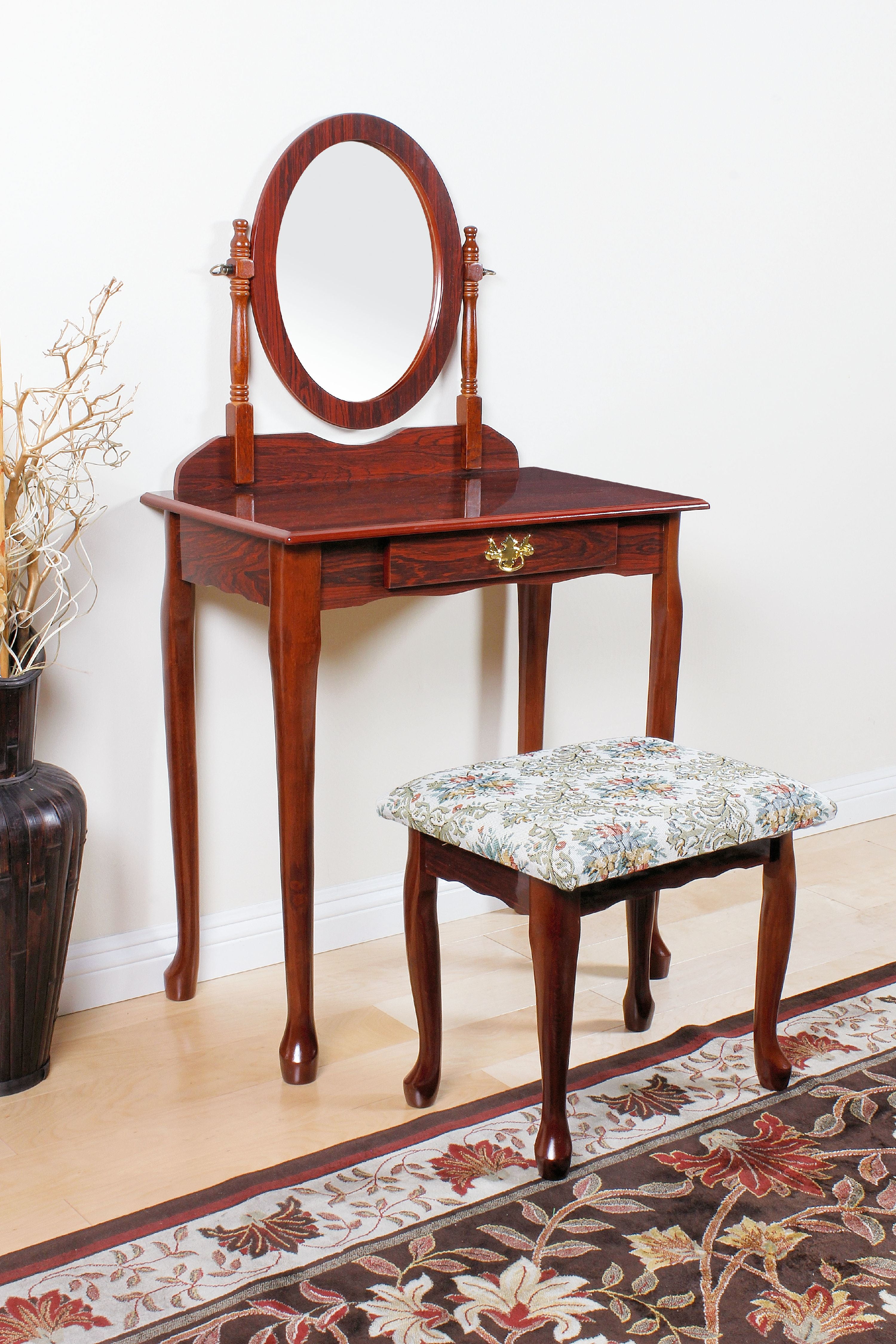 ACME Queen Anne Vanity Set, Cherry